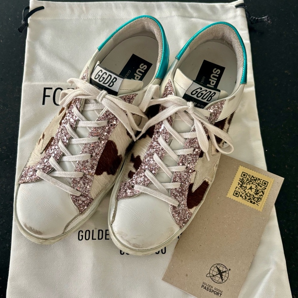 Golden Goose Super Star Calf Hair Pink Glitter Exclusive Sneaker - Picture 3 of 12